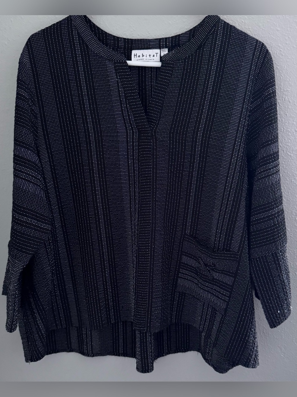 Habitat Black & White Striped Scoop Neck Tunic Top
